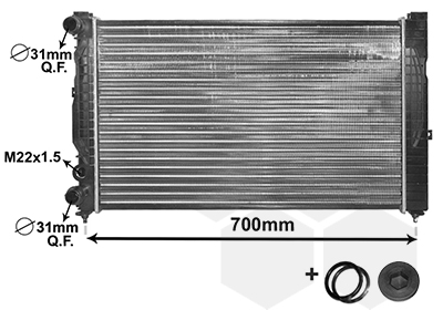 Radiator, engine cooling - 03002123 VAN WEZEL