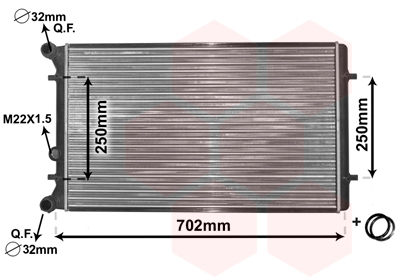 Radiator, engine cooling - 03002155 VAN WEZEL