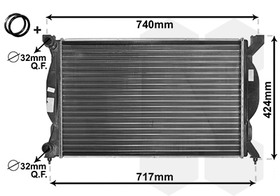 Radiator, engine cooling - 03002201 VAN WEZEL