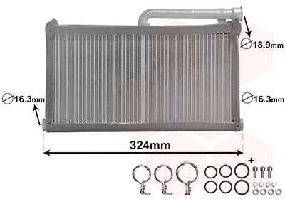 Heat Exchanger, interior heating - 03006296 VAN WEZEL