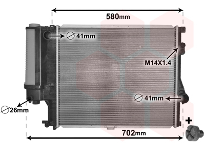 Radiator, engine cooling - 06002186 VAN WEZEL
