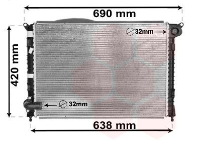 Radiator, engine cooling - 06002286 VAN WEZEL