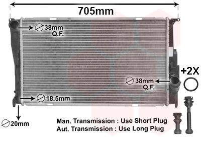 Radiator, engine cooling - 06002293 VAN WEZEL