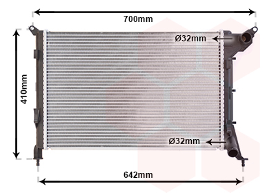 Radiator, engine cooling - 06002310 VAN WEZEL