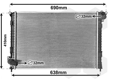 Radiator, engine cooling - 06002314 VAN WEZEL