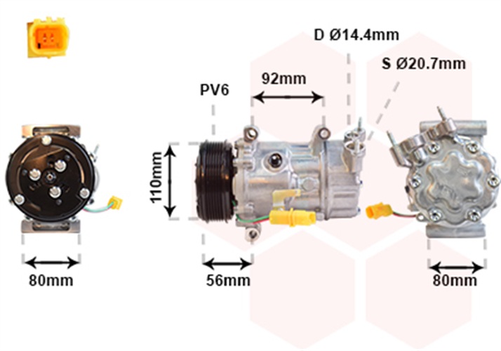 Compressor, air conditioning - 0600K416 VAN WEZEL