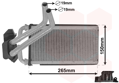 Heat Exchanger, interior heating - 07006140 VAN WEZEL