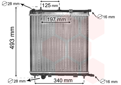 Radiator, engine cooling - 09002188 VAN WEZEL
