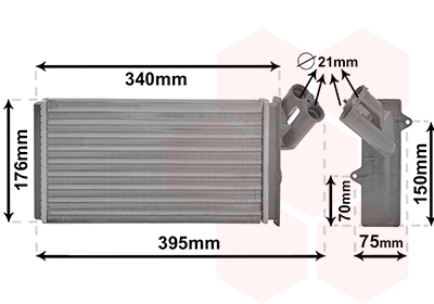 Heat Exchanger, interior heating - 09006129 VAN WEZEL