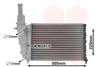 Radiatore, Raffreddamento motore - 17002138 VAN WEZEL