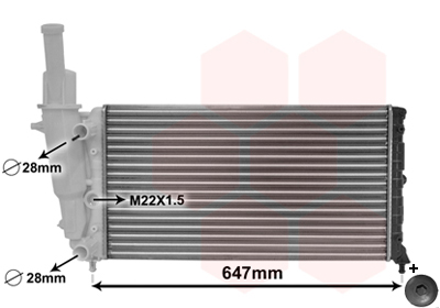Radiatore, Raffreddamento motore - 17002140 VAN WEZEL