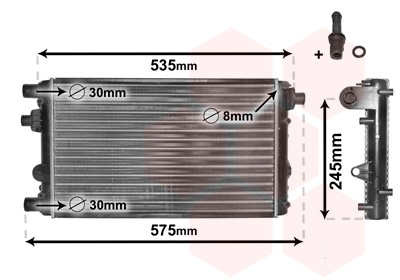 Radiatore, Raffreddamento motore - 17002239 VAN WEZEL