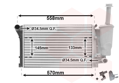 Radiator, engine cooling - 17002291 VAN WEZEL
