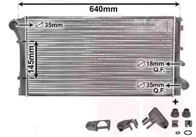 Radiator, engine cooling - 17002295 VAN WEZEL