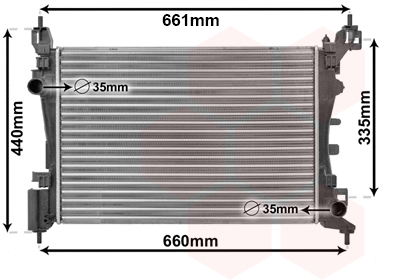 Radiator, engine cooling - 17002318 VAN WEZEL