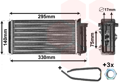 Heat Exchanger, interior heating - 17006183 VAN WEZEL