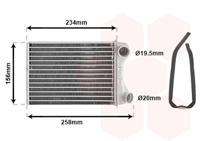 Heat Exchanger, interior heating - 17006242 VAN WEZEL