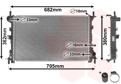 Radiator, engine cooling - 18002264 VAN WEZEL