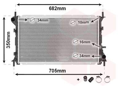 Radiatore, Raffreddamento motore - 18002265 VAN WEZEL