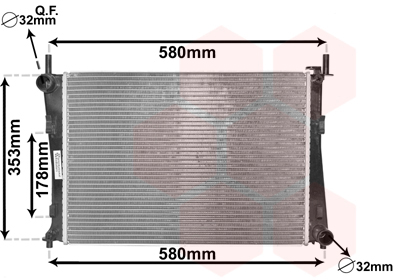 Radiator, engine cooling - 18002325 VAN WEZEL