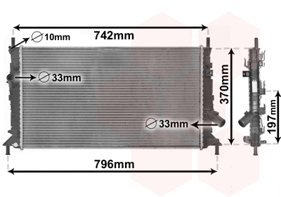Radiatore, Raffreddamento motore - 18002370 VAN WEZEL