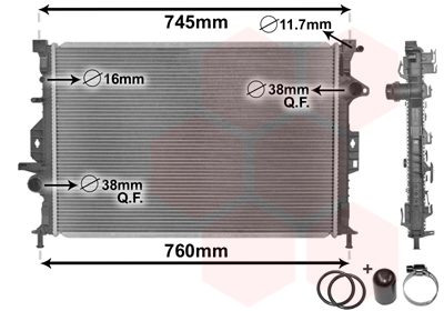 Radiator, engine cooling - 18002425 VAN WEZEL