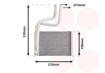Heat Exchanger, interior heating - 18006286 VAN WEZEL