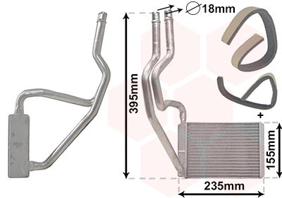 Heat Exchanger, interior heating - 18006329 VAN WEZEL