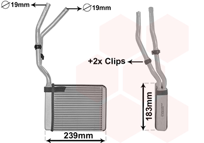 Heat Exchanger, interior heating - 18006364 VAN WEZEL