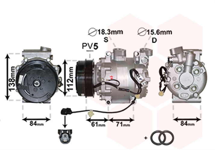 Compressore, Climatizzatore - 2500K275 VAN WEZEL