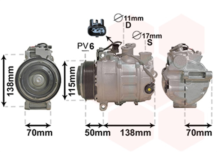 Compressor, air conditioning - 3001K704 VAN WEZEL