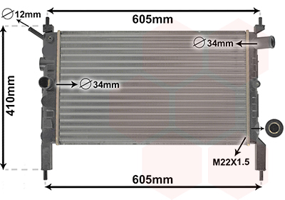 Radiator, engine cooling - 37002023 VAN WEZEL