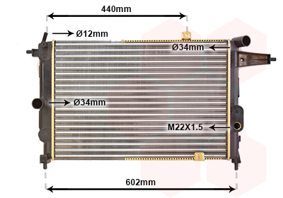 Radiator, engine cooling - 37002119 VAN WEZEL