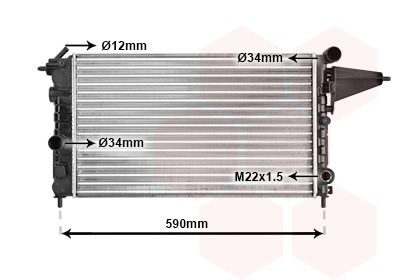 Radiator, engine cooling - 37002161 VAN WEZEL
