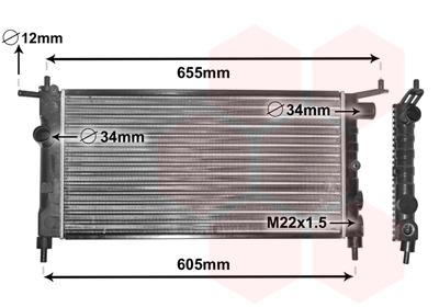 Radiator, engine cooling - 37002183 VAN WEZEL