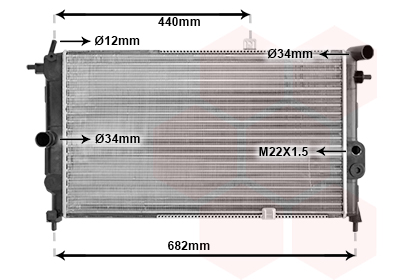 Radiator, engine cooling - 37002190 VAN WEZEL
