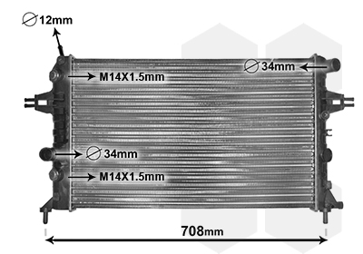 Radiatore, Raffreddamento motore - 37002254 VAN WEZEL
