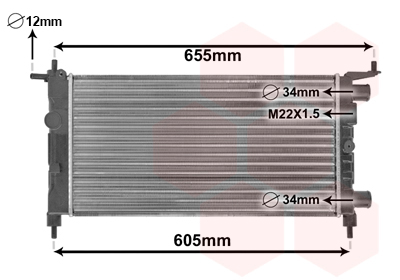 Radiator, engine cooling - 37002261 VAN WEZEL