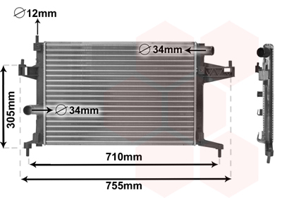 Radiator, engine cooling - 37002306 VAN WEZEL