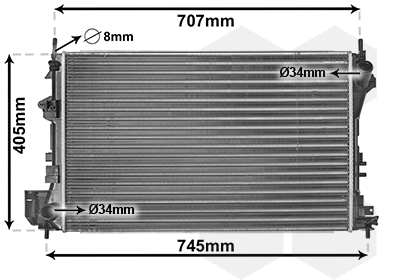 Radiator, engine cooling - 37002338 VAN WEZEL