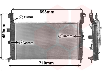Radiatore, Raffreddamento motore - 37002345 VAN WEZEL