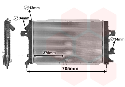 Radiator, engine cooling - 37002383 VAN WEZEL