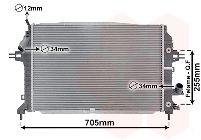 Radiator, engine cooling - 37002460 VAN WEZEL