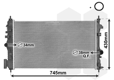 Radiator, engine cooling - 37002474 VAN WEZEL