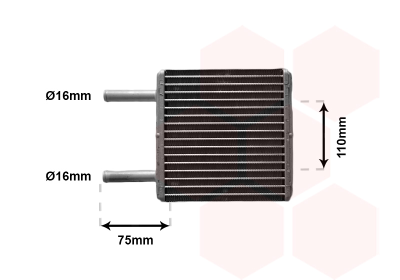Scambiatore calore, Riscaldamento abitacolo - 37006094 VAN WEZEL