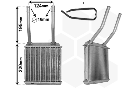 Heat Exchanger, interior heating - 37006132 VAN WEZEL