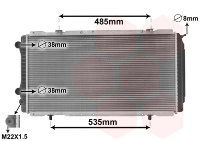 Radiatore, Raffreddamento motore - 40002146 VAN WEZEL