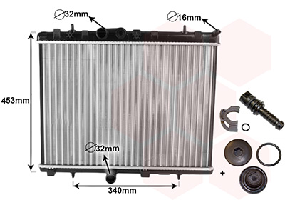 Radiatore, Raffreddamento motore - 40002255 VAN WEZEL