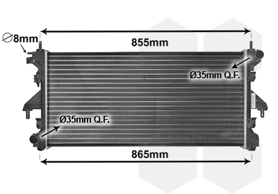 Radiator, engine cooling - 40002308 VAN WEZEL