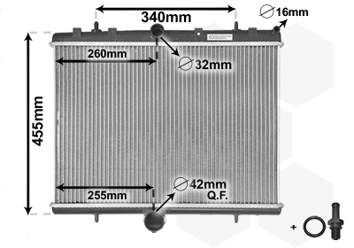 Kühler, Motorkühlung - 40002314 VAN WEZEL